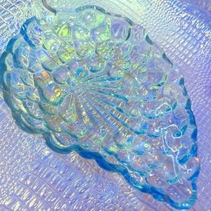 Blue Grape Glass Trinket Dish Anchor Hocking